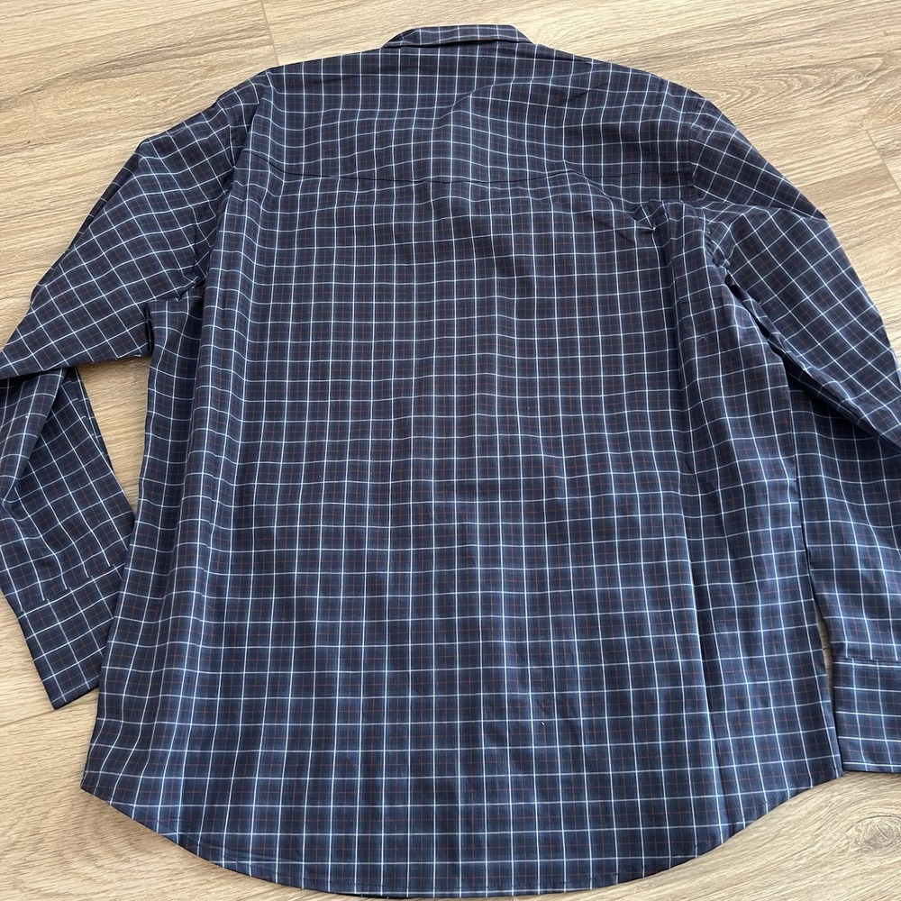 Wrangler Mens Wrinkle Resist LS Western Pearl Snap Shirt Blue Cowboy Size XXL 2X - Picture 10 of 11
